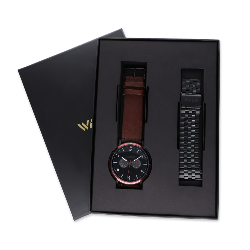Pack relojes WATX SPELL DARKBROWN&BLACK